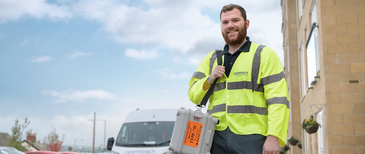 Openreach Engineer with equipment