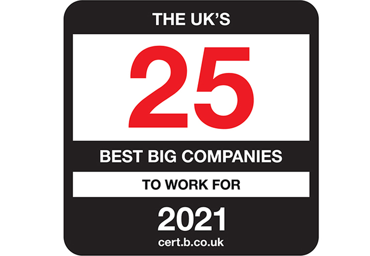 Openreach named in top 25 Best Big Companies to work for 2021 logo