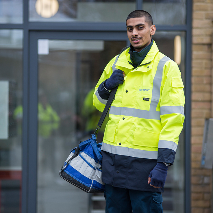 Openreach|Service delivery|This team looks after our network. You've probably seen them working at the side of the road or at the top of telephone poles.