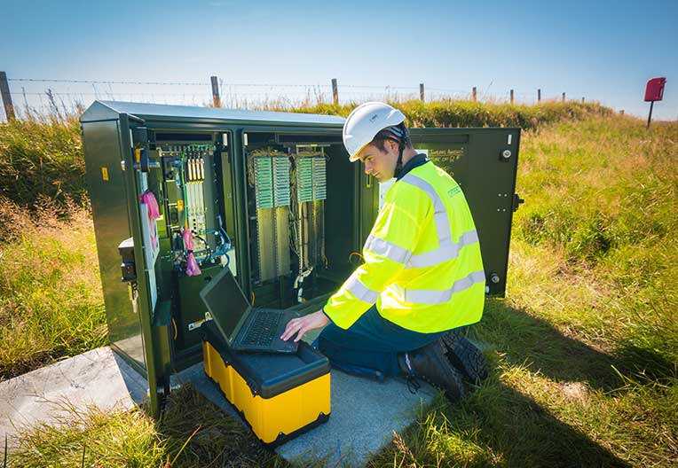 Engineer working on DSLAM on Tolsta Engineer working on DSLAM on Tolsta