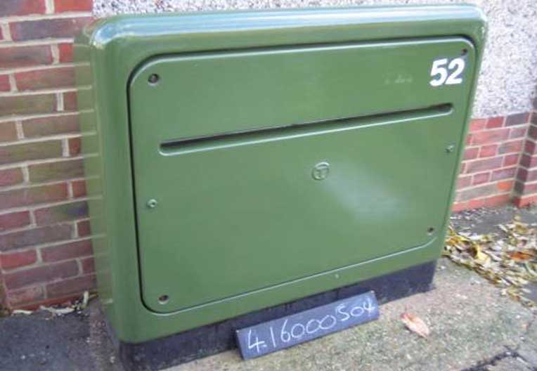 Openreach GRP cabinet Openreach cast iron 4 type cabinet
