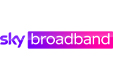 Sky broadband's logo and website link