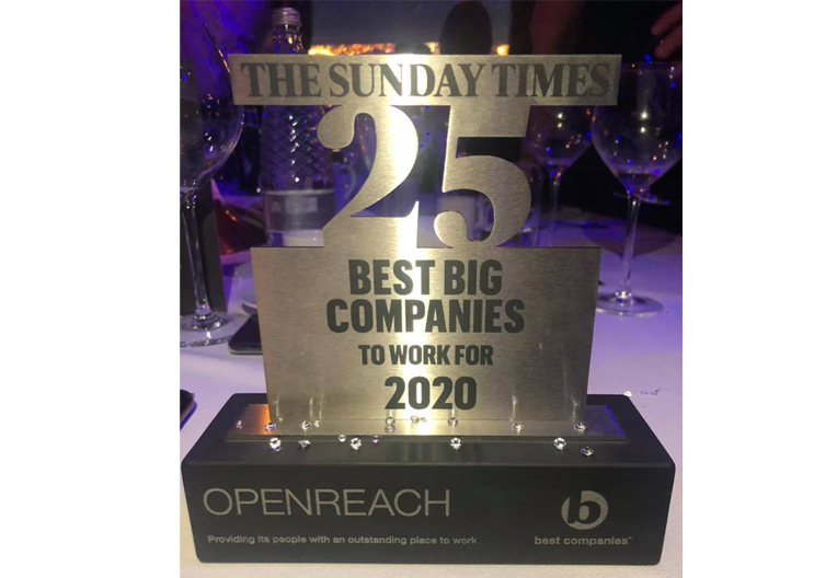 Openreach Sunday Times 25 Best Big Companies to Work For 2020