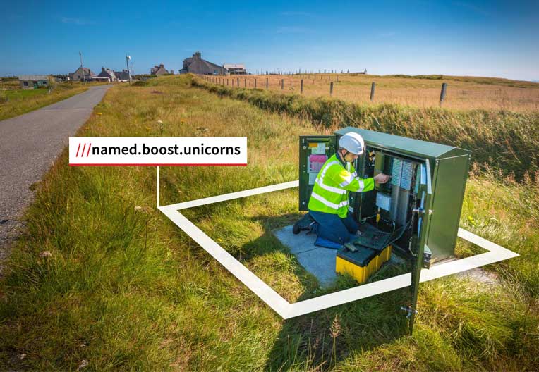 What3words for a rural Openreach cabinet