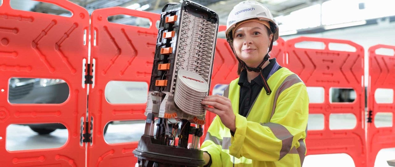 Engineer working on fibre node