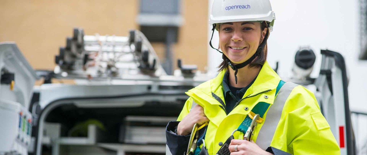 Engineer by her van