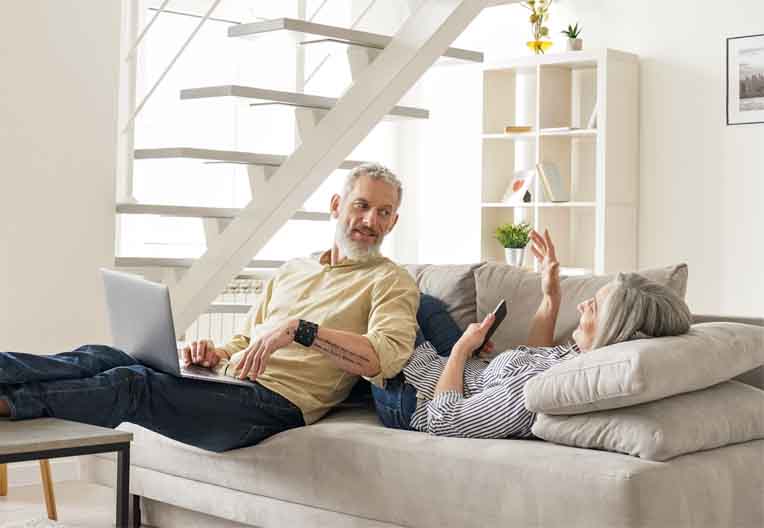 Couple on sofa