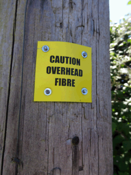 Overhead cable warning message