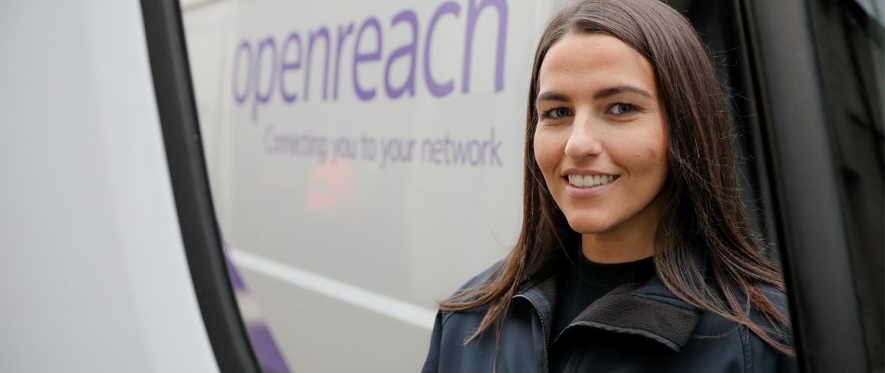 Engineer by her van