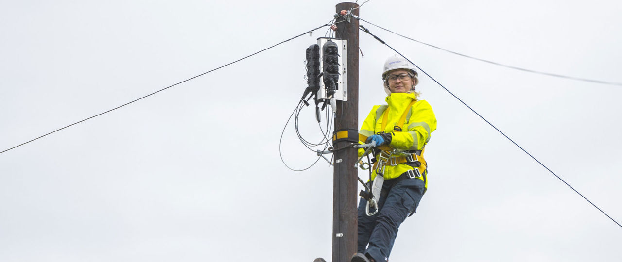 Openreach engineers delivering broadband upgrade in rural Scotland