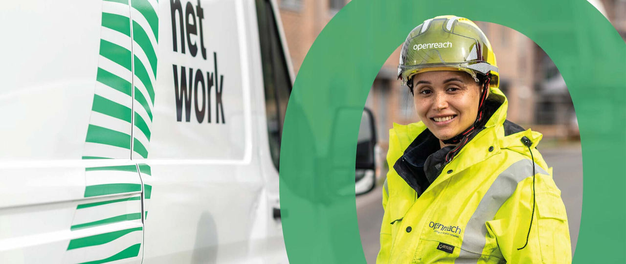 Engineer standing beside van