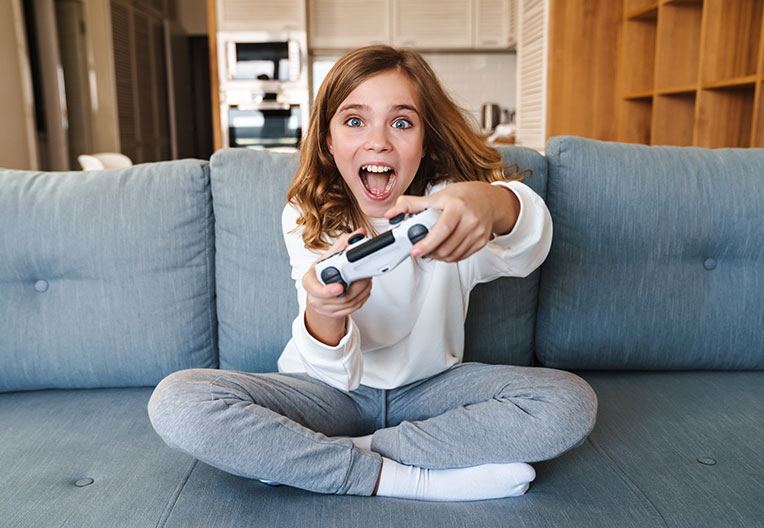 Girl playing game