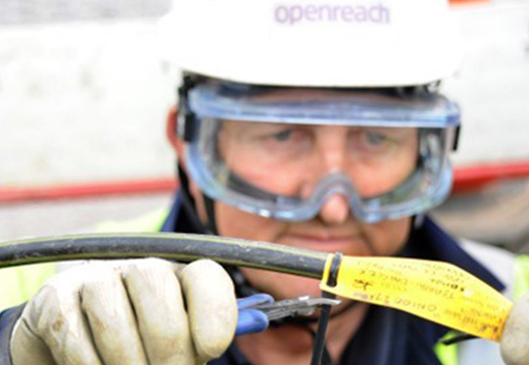 Engineer wearing infrared glasses at work