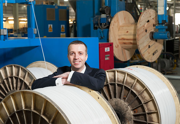BT Scotland, Emtelle UK, Hawick, 10/4/14:SCOTLAND HITS 1 MILLION FIBRE BROADBAND MILESTONEAndy Hepburn (Fibre Programme Director, Openreach).For further information please contact the BT Scotland press office on 0800 085 0660.Pic free for first use relating to BT Scotland.Â© Malcolm Cochrane Photography +44 (0)7971 835 065 mail@malcolmcochrane.co.uk No syndication No reproduction without permission 