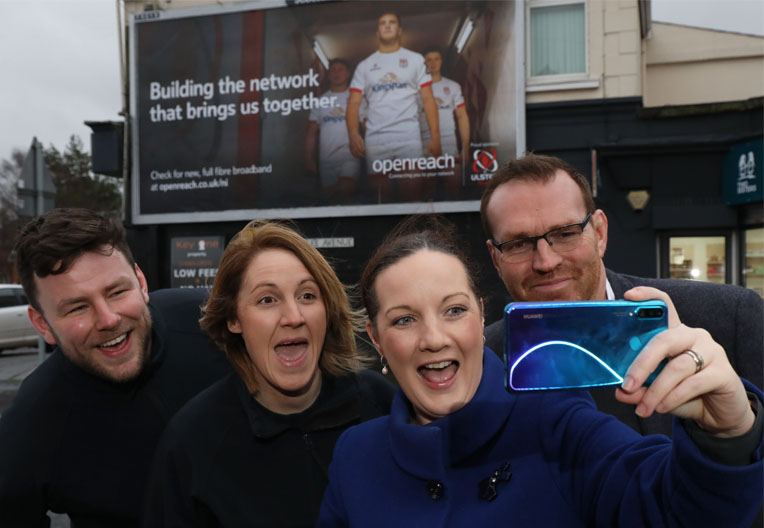 Mairead Mayer and team celebrating sponsoring Ulster Rugby Club