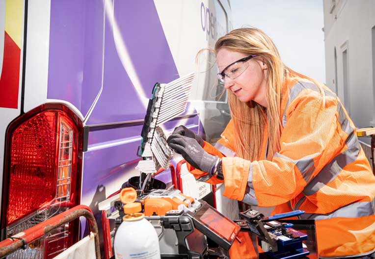 Openreach engineers installing Full Fibre broadband in Hastings 