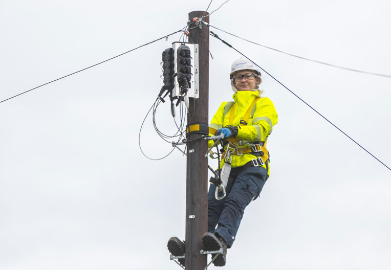 Openreach engineers delivering broadband upgrade in rural Scotland
