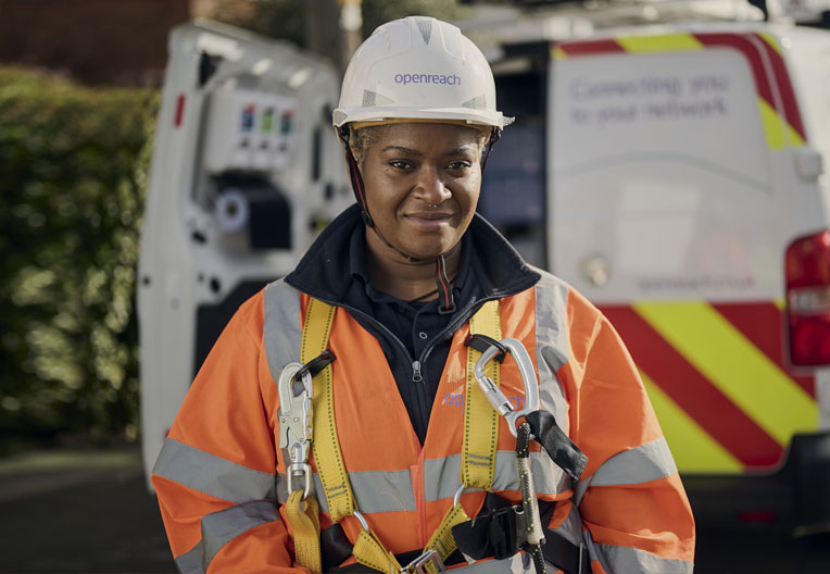 Engineer working on fibre node